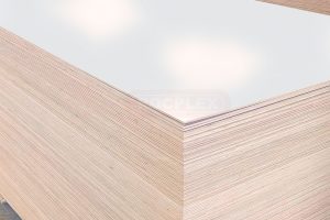 ROCPLEX Polyester Plywood is a high-quality plywood product finished with a premium white polyester coating. This coating offers increased durability, resistance to scratches, heat, and water, making it ideal for various indoor applications.